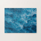 Aerial Blue Ocean Waves Crashing Legpuzzel (Horizontaal)