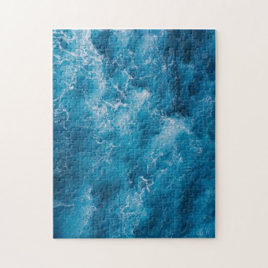 Aerial Blue Ocean Waves Crashing Legpuzzel (Verticaal)