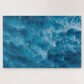 Aerial Blue Ocean Waves Crashing Legpuzzel (Horizontaal)