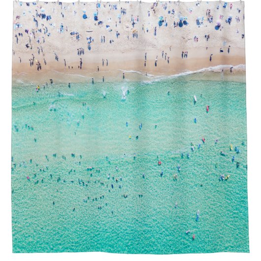 Aerial Bondi Beach, Sydney, zomer. Douchegordijn (Voorkant)