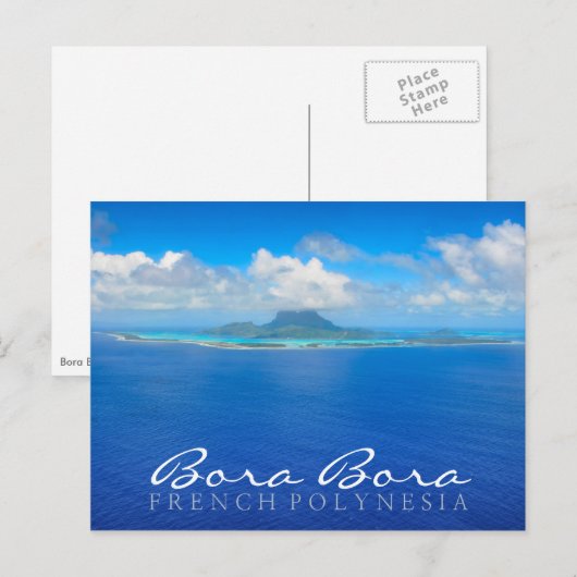Aerial Bora Bora, Frans Polynesië text briefkaart (Voorkant / Achterkant)