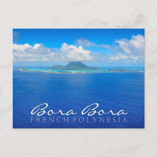 Aerial Bora Bora, Frans Polynesië text briefkaart (Voorkant)