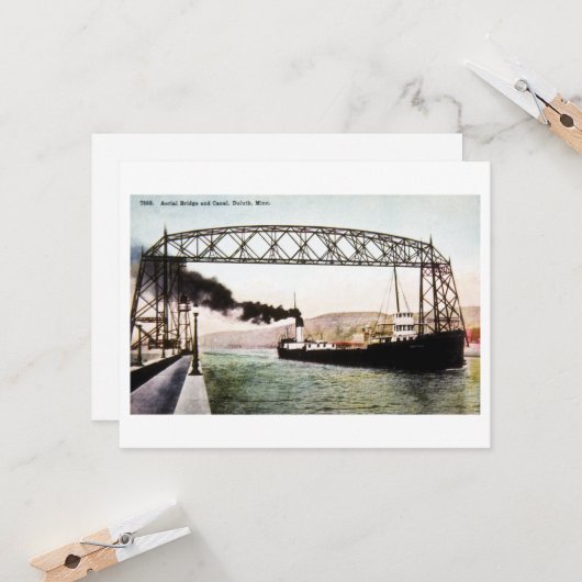 Aerial Bridge and Canal, Duluth, Minn. Briefkaart (Voorkant / Achterkant in situ)