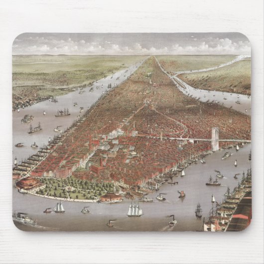 Aerial City Uitzicht Manhattan, New York, Verenigd Muismat (Voorkant)