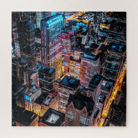Aerial Cityscape at Night Legpuzzel (Verticaal)