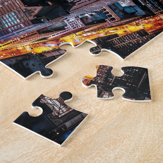 Aerial Cityscape at Night Legpuzzel (Zijkant)