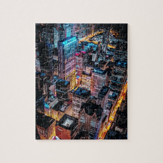 Aerial Cityscape at Night Legpuzzel (Verticaal)