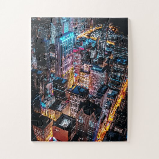 Aerial Cityscape at Night Legpuzzel (Verticaal)