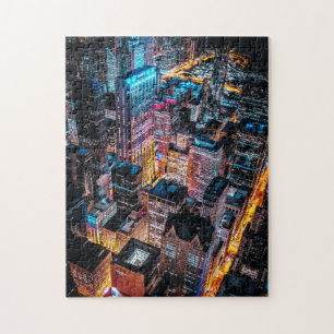 Aerial Cityscape Uitzicht at Night Legpuzzel
