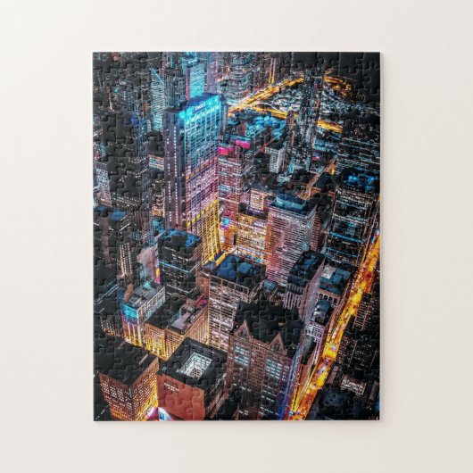 Aerial Cityscape Uitzicht at Night Legpuzzel (Verticaal)