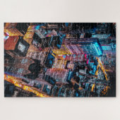 Aerial Cityscape Uitzicht at Night Legpuzzel (Horizontaal)