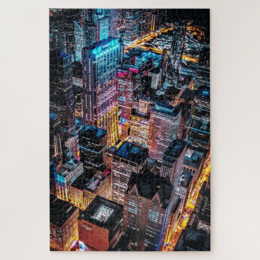 Aerial Cityscape Uitzicht at Night Legpuzzel (Verticaal)