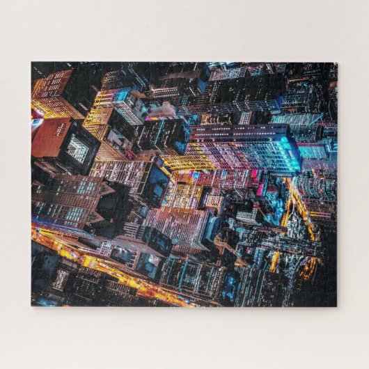 Aerial Cityscape Uitzicht at Night Legpuzzel (Horizontaal)