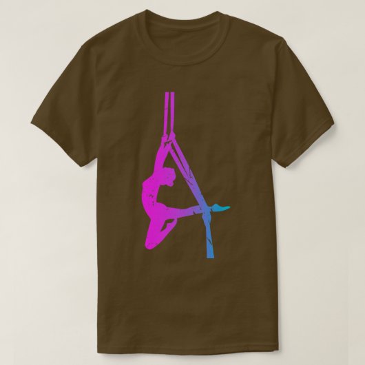 Aerial Dancer Silhouet Aerial Silk Yoga T-shirt (Design voorkant)