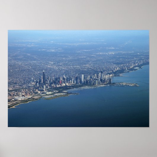Aerial Downtown Chicago 11x16 Poster (Voorkant)