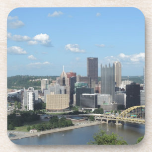 Aerial Downtown Pittsburgh Skyline Bier Onderzetter