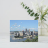 Aerial Downtown Pittsburgh Skyline Briefkaart (Staand voorkant)