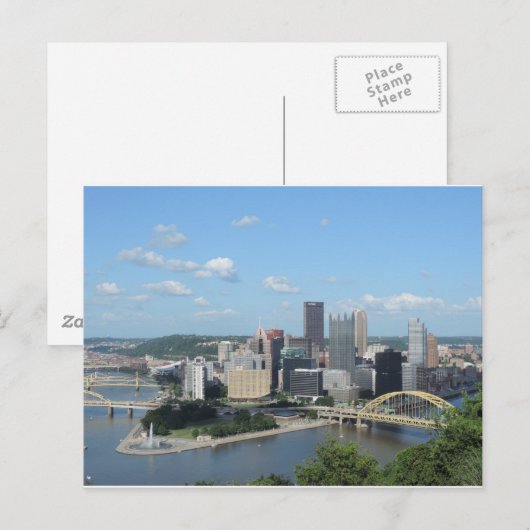 Aerial Downtown Pittsburgh Skyline Briefkaart (Voorkant / Achterkant)