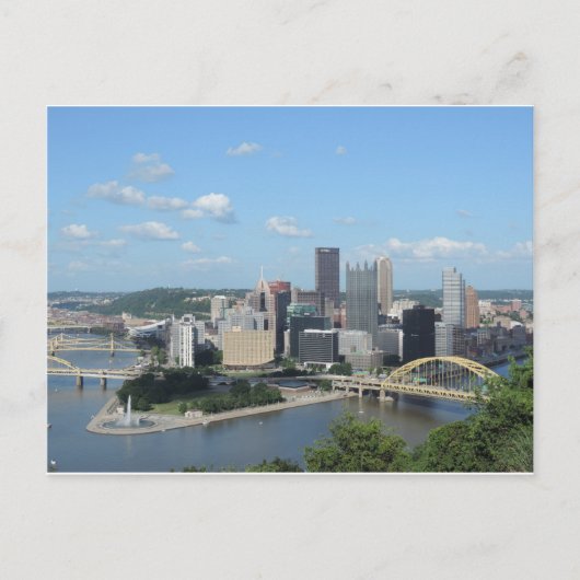 Aerial Downtown Pittsburgh Skyline Briefkaart (Voorkant)