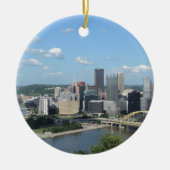 Aerial Downtown Pittsburgh Skyline Keramisch Ornament (Voorkant)
