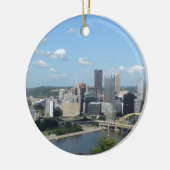 Aerial Downtown Pittsburgh Skyline Keramisch Ornament (Links)