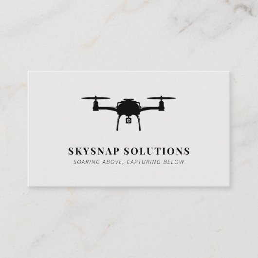 Aerial Drone Fotografie Videografie Modern Grijs Visitekaartje (Voorkant)