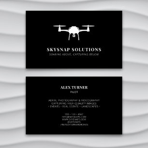 Aerial Drone Fotografie Videografie Modern Zwart Visitekaartje