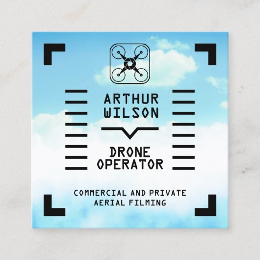 Aerial filming HUD view drone Vierkante Visitekaartje (Voorkant)