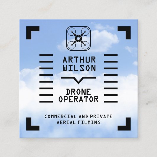 Aerial filming HUD view drone Vierkante Visitekaartje (Voorkant)