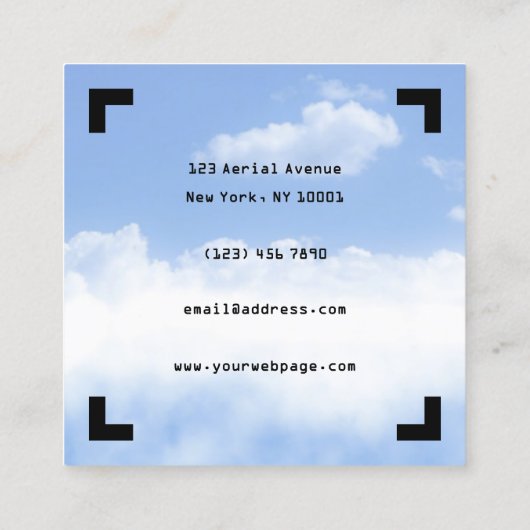 Aerial filming HUD view drone Vierkante Visitekaartje (Achterkant)