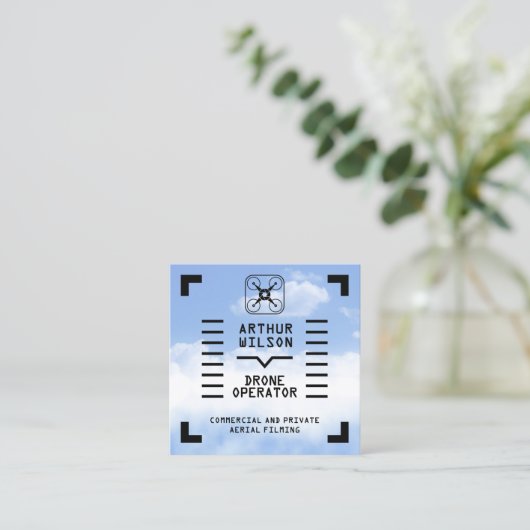 Aerial filming HUD view drone Vierkante Visitekaartje (Staand voorkant)