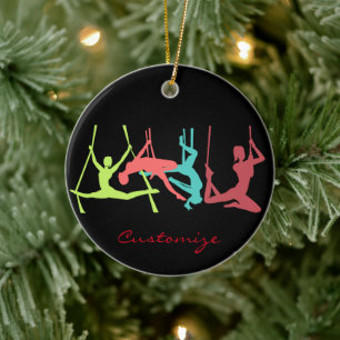 Aerial Fitness Poses Thunder_Cove Keramisch Ornament
