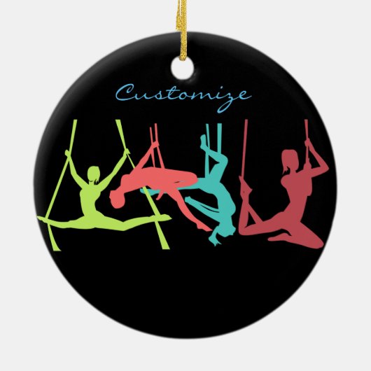 Aerial Fitness Poses Thunder_Cove Keramisch Ornament (Achterkant)