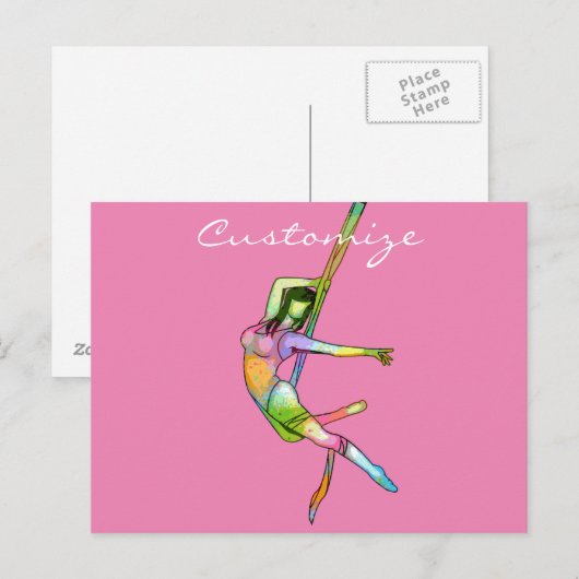 Aerial Fitness Yoga Thunder_Cove Briefkaart (Voorkant / Achterkant)