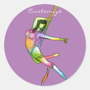 Aerial Fitness Yoga Thunder_Cove Ronde Sticker