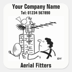 Aerial Fitter cartoon Square Sticker