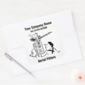Aerial Fitter cartoon Square Sticker (Envelop)
