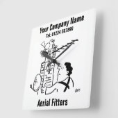 Aerial Fitter Cartoon Vierkante Klok (Hoek)