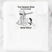 Aerial Fitter geïllustreerd Vierkante Sticker (Tas)