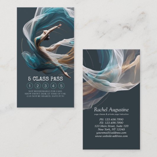 Aerial Flying Air Yoga Instructor 5 Class Pass Klantenkaartje (Voorkant / Achterkant)