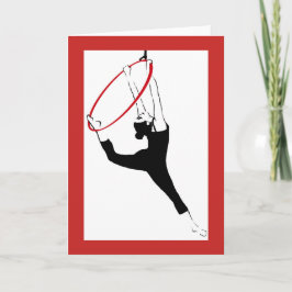 Aerial Hoop Classic Pose in rode en zwarte Note Ka Kaart