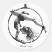 Aerial Hoop Lyra Naam Ronde Sticker (Voorkant)