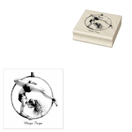 Aerial Hoop Lyra Naam Rubberstempel (Gestempeld)