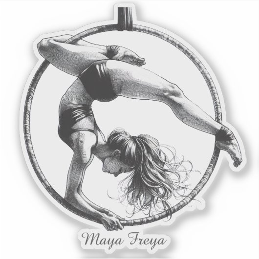 Aerial Hoop Lyra Naam Sticker (Voorkant)