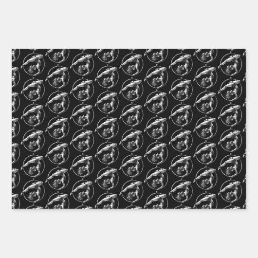 Aerial Hoop Lyra roze zwart grijs Inpakpapier Vel (Voorkant 3)