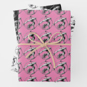 Aerial Hoop Lyra roze zwart grijs Inpakpapier Vel (In situ)