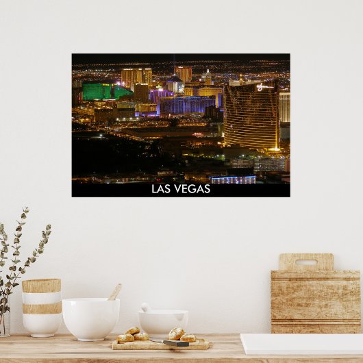 Aerial Las Vegas Strip at Night - High Altitude Poster (Keuken)