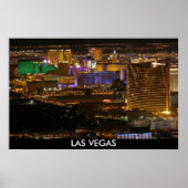 Aerial Las Vegas Strip at Night - High Altitude Poster (Voorkant)