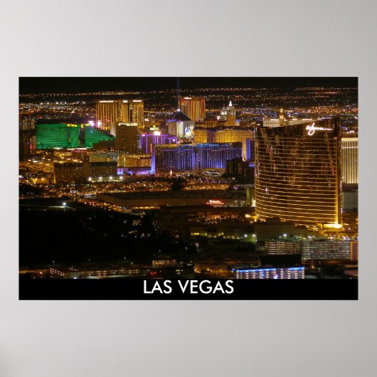Aerial Las Vegas Strip at Night - High Altitude Poster (Voorkant)
