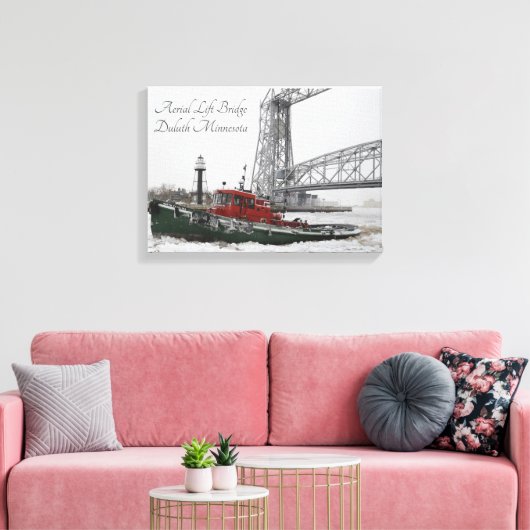 Aerial Lift Bridge Duluth Minnesota Canvas Afdruk (Insitu (Woonkamer))